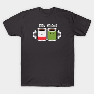 Coffee Friends | Charging | Battery | Cute Kawaii | Gray T-Shirt